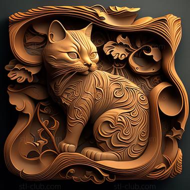 3D model st Asian cat (STL)